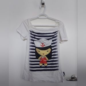 2 for $20 💝 Harajuku Lovers Boatneck Tee, Size L